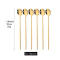 Axyaa 6pcs Stainless Steel Ice Cream Spoons Set for Bars Kitchen