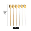 Axyaa 6pcs Stainless Steel Ice Cream Spoons Set for Bars Kitchen
