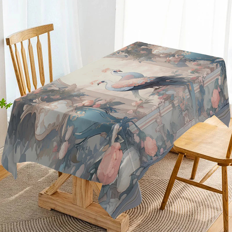 Axyaa Waterproof Rectangular Tablecloth for Party Decor and Dining Tables