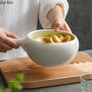 Axyaa White Ceramic Breakfast Salad Soup Noodle Bowl Tableware