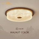 Axyaa Vintage Crystal Ceiling Light in Walnut Finish