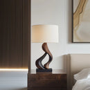 Axyaa Medieval Wooden LED Art Table Lamp for Living Room Study Homestay