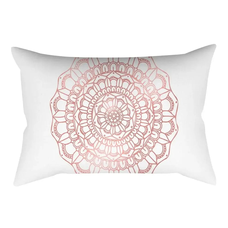 Axyaa Pink Geometric Stripes Pillow Cover for Home Decor and Living Room