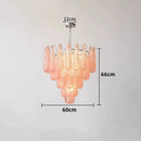 Axyaa Glass Leaf Chandelier for Kitchen Island and Dining Room, French Style Glass Shade