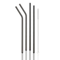 Axyaa Rose Steel Straw Set - Reusable Straws for Drinks & Cocktails