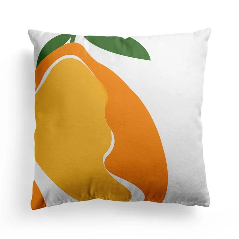 Axyaa Grid Flower Cushion Cover Orange Lemon Pillow Cover Home Decor Sofa Cushions