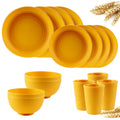 Axyaa Wheat Straw Cutlery Set - Unbreakable Eco-Friendly Kitchen Tableware for Camping and Kids