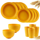 Axyaa Wheat Straw Cutlery Set - Unbreakable Eco-Friendly Kitchen Tableware for Camping and Kids
