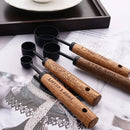 Axyaa Wooden Handle Stainless Steel Measuring Spoon Cup Set