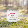 Enamel French Printed Coffee Cup with Handle - Best Thanks Gift for Atsem by Axyaa