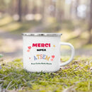 Enamel French Printed Coffee Cup with Handle - Best Thanks Gift for Atsem by Axyaa