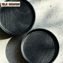 Axyaa High Footed Gaiwan Holder Coasters Set - White Wax Wood Charcoal Pot Mat