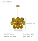 Axyaa Glass Bubble Chandelier Island Lighting for Living Room and Dining Table