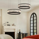 Axyaa Modern Luxury Black Gray Chandelier 60 80cm LED Pendant Light