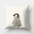 Axyaa Minimalist Spring Tree Landscape Pillow Cover - Bear Penguin Cartoon Animal Pillowcase