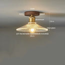 Axyaa Walnut Copper LED Ceiling Lights Modern Home Lighting
