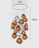 Axyaa Glass Pendant Light: Modern, LED, Creative Chandelier