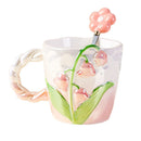 Axyaa Lily of The Valley 3D Flower Cup and Spoon Set