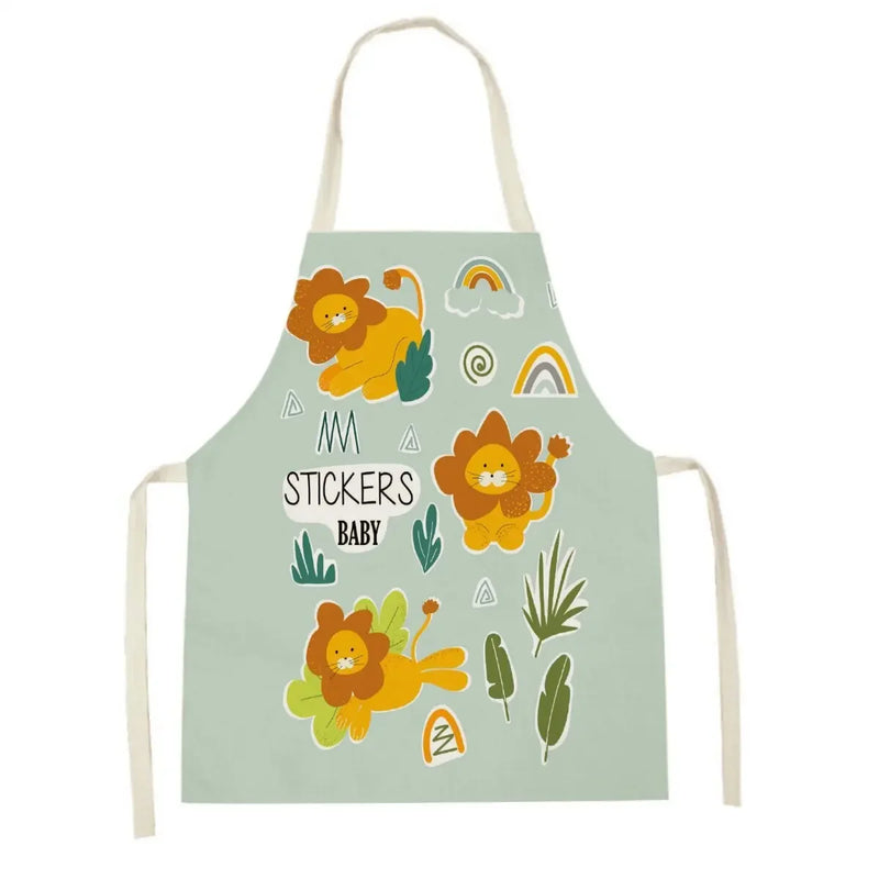 Axyaa Lion Truck Kitchen Apron with Cute Animal Design