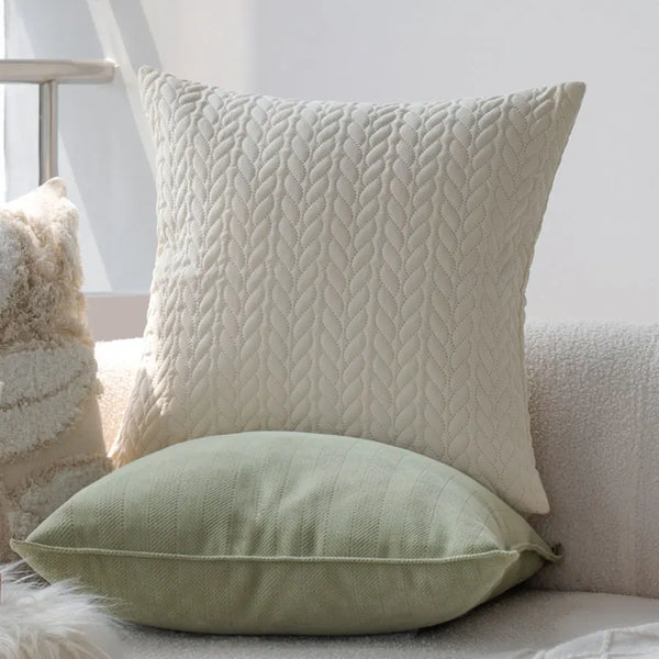 Axyaa Nordic Style Quilting Cushion Cover - Soft Cozy Throw Pillow for Home Decor