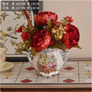 Axyaa Ceramic Vase & Flower Arrangement Set - Home Decor Crafts