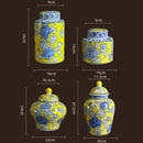 Axyaa Blue & White Porcelain General's Jar Vase Home Decoration