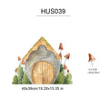 Axyaa Boho Rabbit Mushroom House Nursery Wall Decals for Kids Room and Girls Bedroom