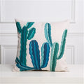Axyaa Green Cactus Linen Pillow Cover 45x45cm for Home Decor sofa, Bedside, Office