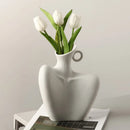 Axyaa Ceramic Human Vase Home Decoration Flower Pot Living Room Accessory