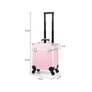 Axyaa Aluminum Rolling Makeup Organizer Trolley Case with Trays