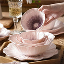 Axyaa Purple Floral Ceramic Plate Set Molecular Cuisine Tableware