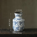 Axyaa Blue White Ceramic Vase Flower Arrangement Desktop Decorative Hydroponic Dried Flower Glass Vase