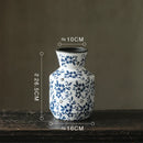Axyaa Blue White Ceramic Vase Flower Arrangement Desktop Decorative Hydroponic Dried Flower Glass Vase