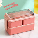 Axyaa Leakproof Lunch Box Set with Fork & Spoon - Microwave Safe Container