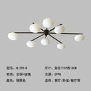 Axyaa Gold Glass LED Chandelier Bauhaus Brass Ceiling Lamp