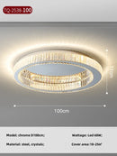 Axyaa Crystal LED Ceiling Light, Dimmable Modern Living Room Fixture