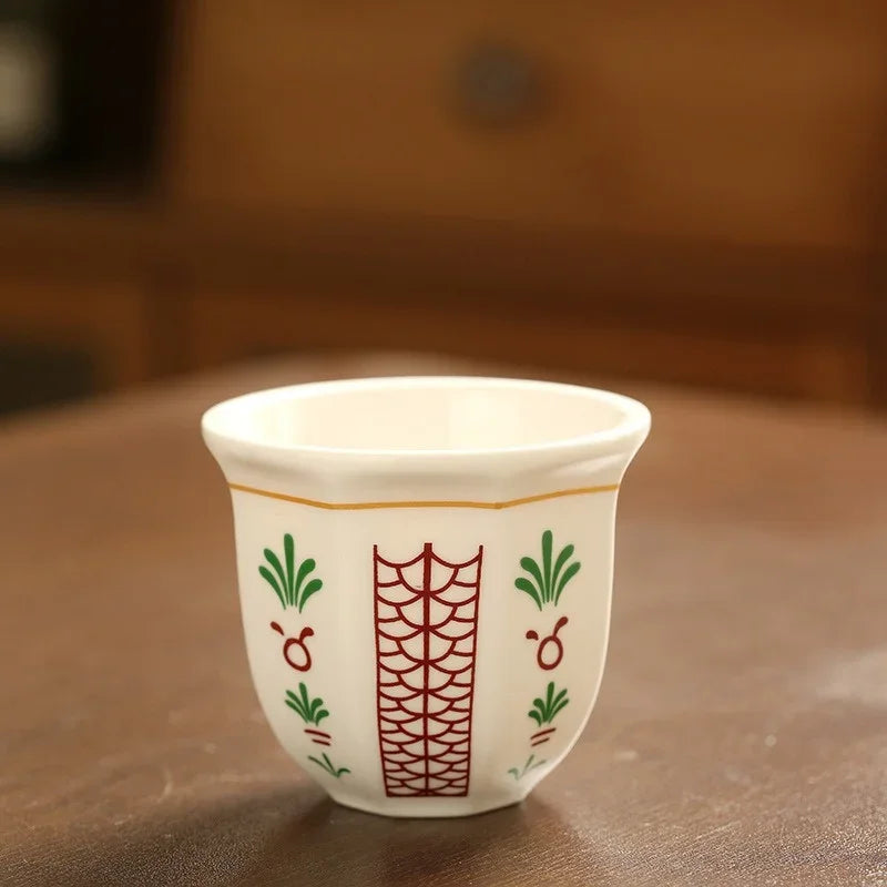 Axyaa Art Flower Espresso Cups - Set of 2