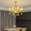 Axyaa Jade Crystal Chandelier: Luxury Marble Living Room Pendant Light