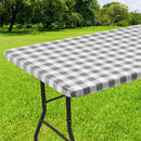 Axyaa Waterproof Stretch Vinyl Rectangle Table Cover for Home Parties and Outdoor Activities