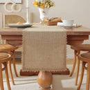 Axyaa Linen Lace Table Runner for Holiday Wedding Décor and Dining Table Enhancement