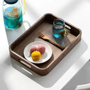 Axyaa Walnut Wood Tray: Luxury Tea & Coffee Dessert Serving Tray for Home Décor & Storage