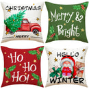 Axyaa Christmas Cushion Covers: Green Red Plaid Merry Christmas Pillowcase 45x45CM