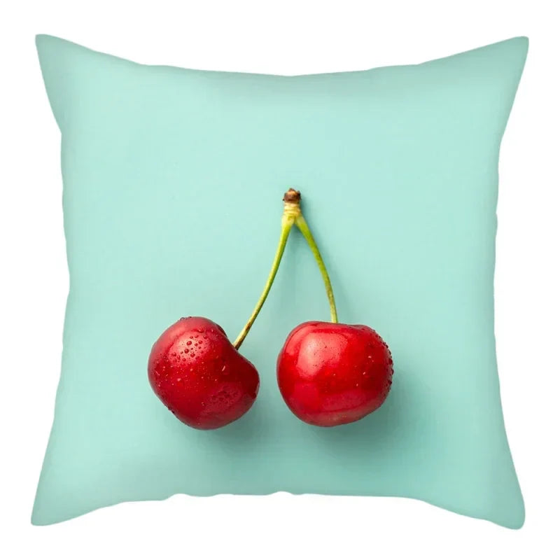 Axyaa Citrus Fruit Print Pillow Cover 45x45cm - Home Sofa Decor