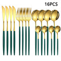 Axyaa 16-Piece Stainless Steel Tableware Set for Home, Hotel, and Restaurant