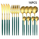 Axyaa 16-Piece Stainless Steel Tableware Set for Home, Hotel, and Restaurant