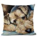 Cute Bulldog Hand-Painted Linen Pillowcase by Axyaa Teddy Collection