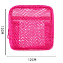 Axyaa Square Mesh Cosmetic Bag Zipper Storage Coin Purse Makeup Organizer