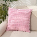 Axyaa Fluffy Corduroy Pillowcase White Green 45x45 Throw Cushion Cover