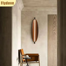 Axyaa Retro Leaves Walnut Wood Grain Wall Lamp
