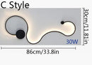Axyaa Snake Long LED Wall Lamp for Bedroom Living Room, Retro Style Home Interior Lighting